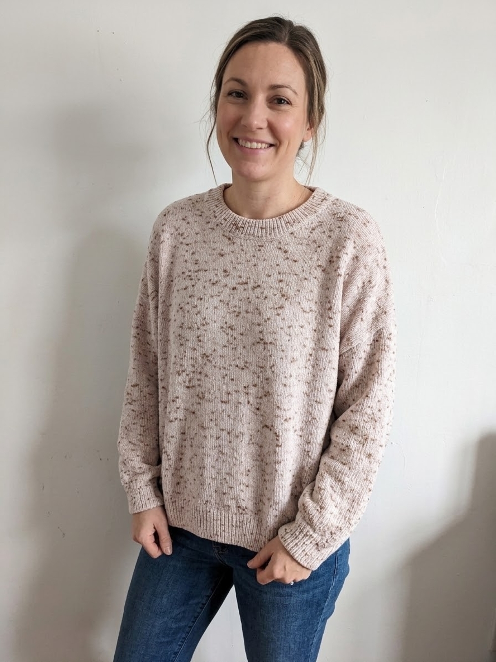 Penmans Women's Speckled Knit Crewneck Pullover Sweater Rustic Countryside